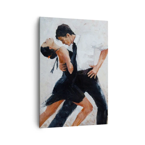 Cuadro sobre lienzo - Impresión de Imagen - Una pareja bailando en una toma elegante y sensual. - 70x100cm - El tango de mis sueños - Decoración de pared moderna para salón y dormitorio ARTTOR