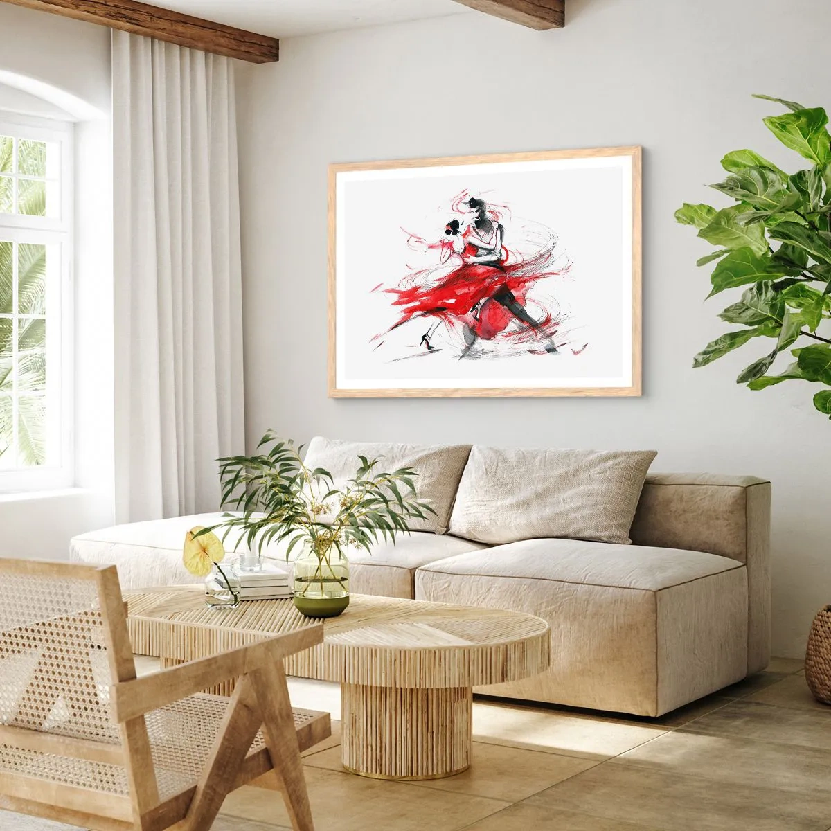 Póster en marco roble claro - El tango: el ritmo de la pasión - 91x61 cm