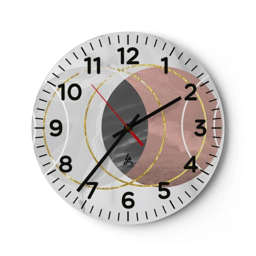 Reloj de pared - Reloj de vidrio - Música de las esferas - 30x30 cm