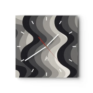 Reloj de pared - Reloj de vidrio - Ola tras ola - 40x40 cm