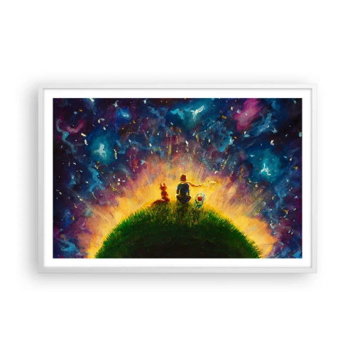 Póster en marco blanco - Amor y amistad - lo único entero - 91x61 cm