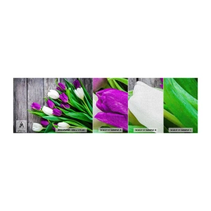Muestra de fotomural Premium Canvas - El día de la fiesta de la primavera - flores, tulipanes, Ramo de flores - 100x30 cm