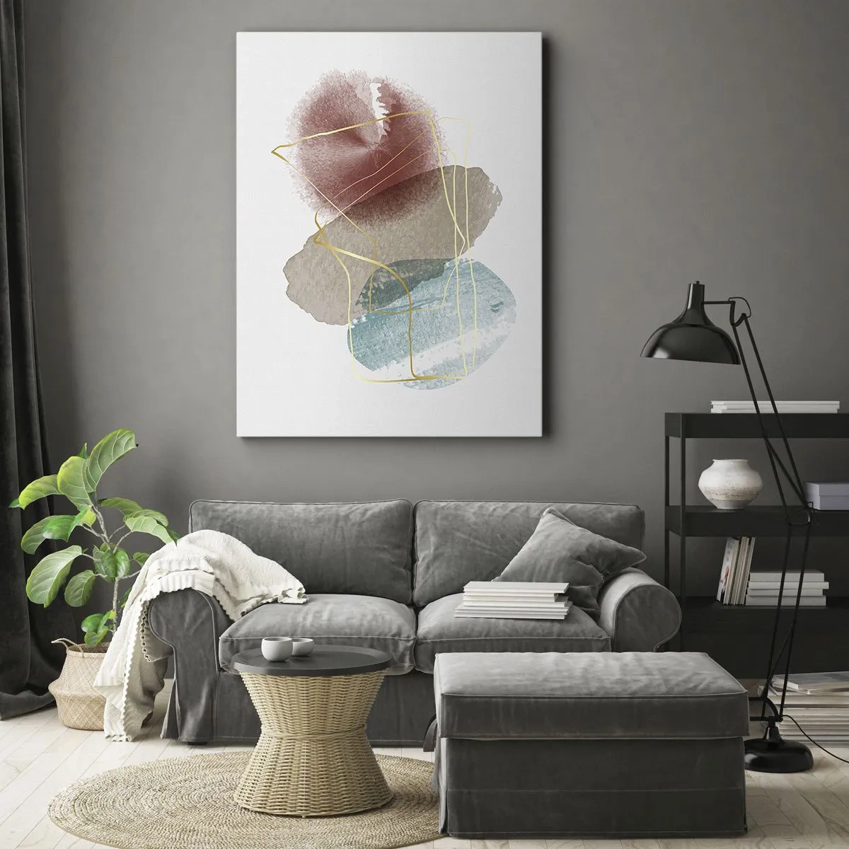 Cuadro sobre lienzo - Impresión de Imagen - Abstracción coral del espacio - 55x100 cm