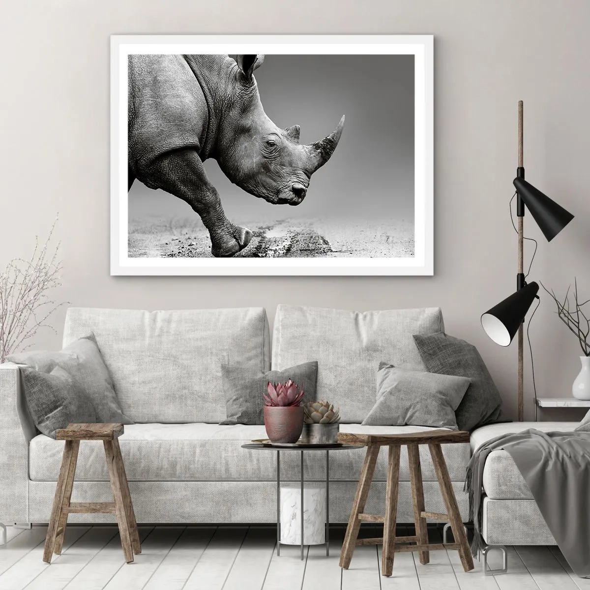 Póster en marco blanco - Fuerza imparable - 70x50 cm
