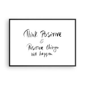 Póster en marco negro - Letras inspiradoras en negro sobre fondo blanco. - 100x70cm - ¿Cómo vivir? - Decoración de pared moderna para salón y dormitorio ARTTOR