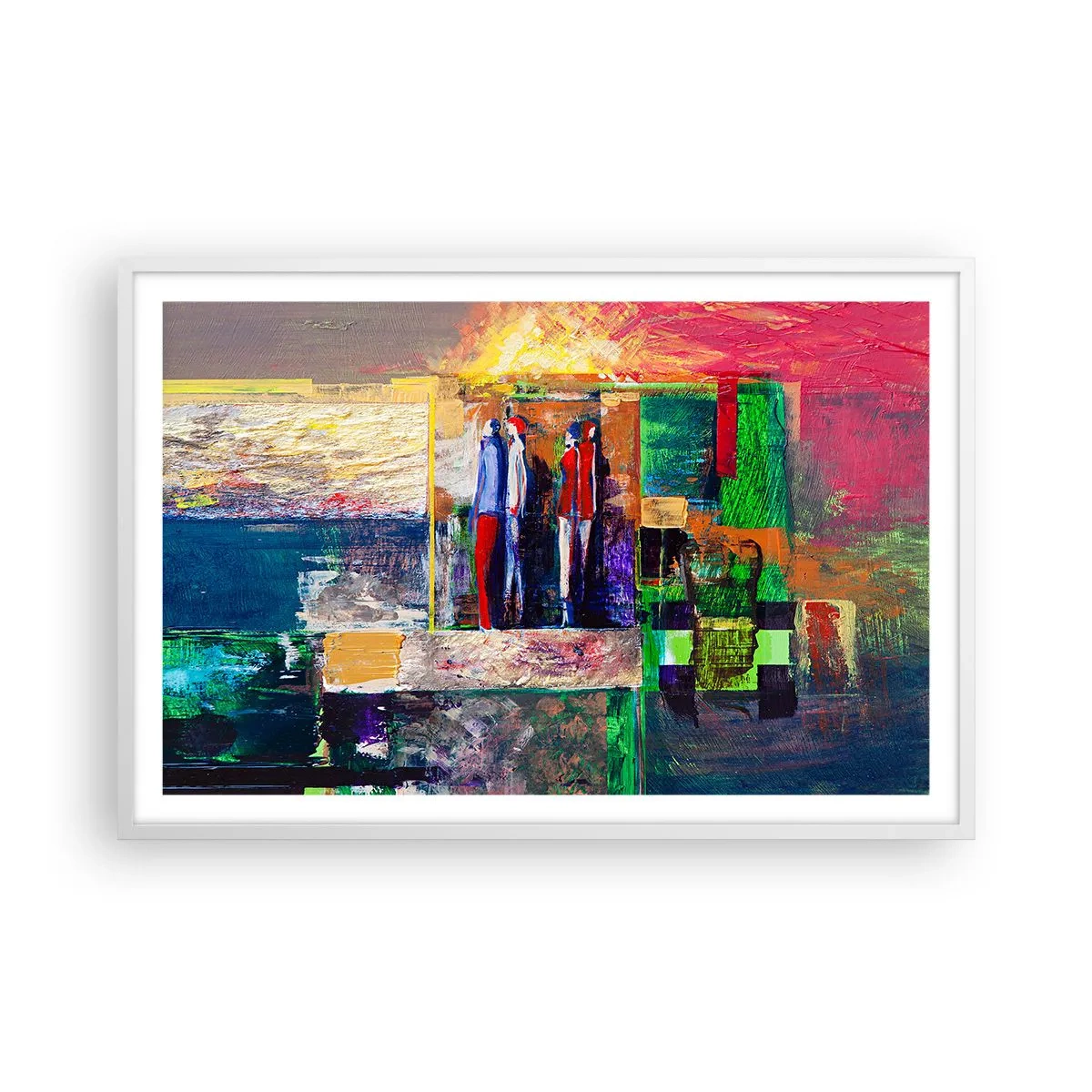 Póster en marco blanco - Relaciones y emociones - 91x61 cm