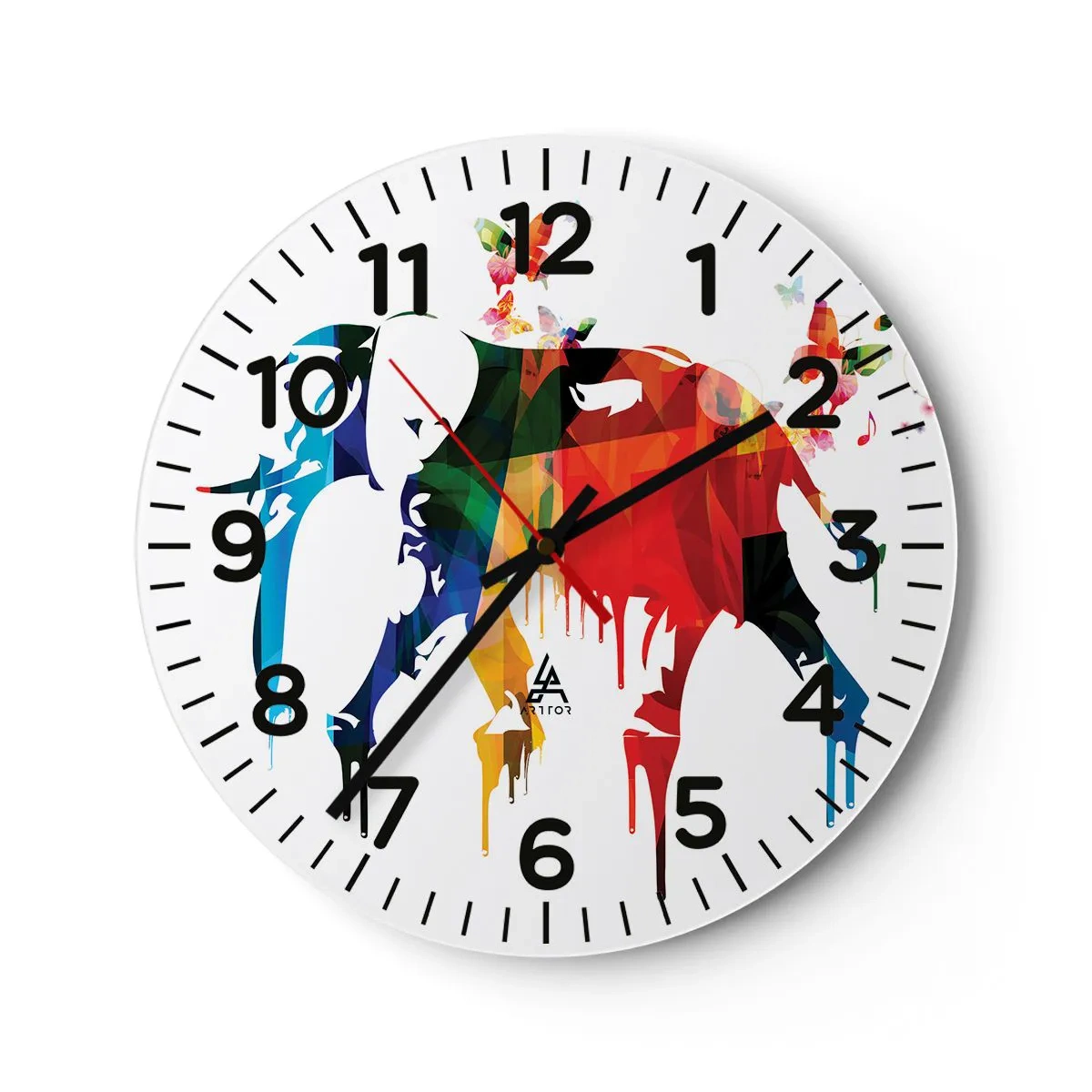 Reloj de pared - Reloj de vidrio - Todo el mundo puede bailar - 40x40 cm