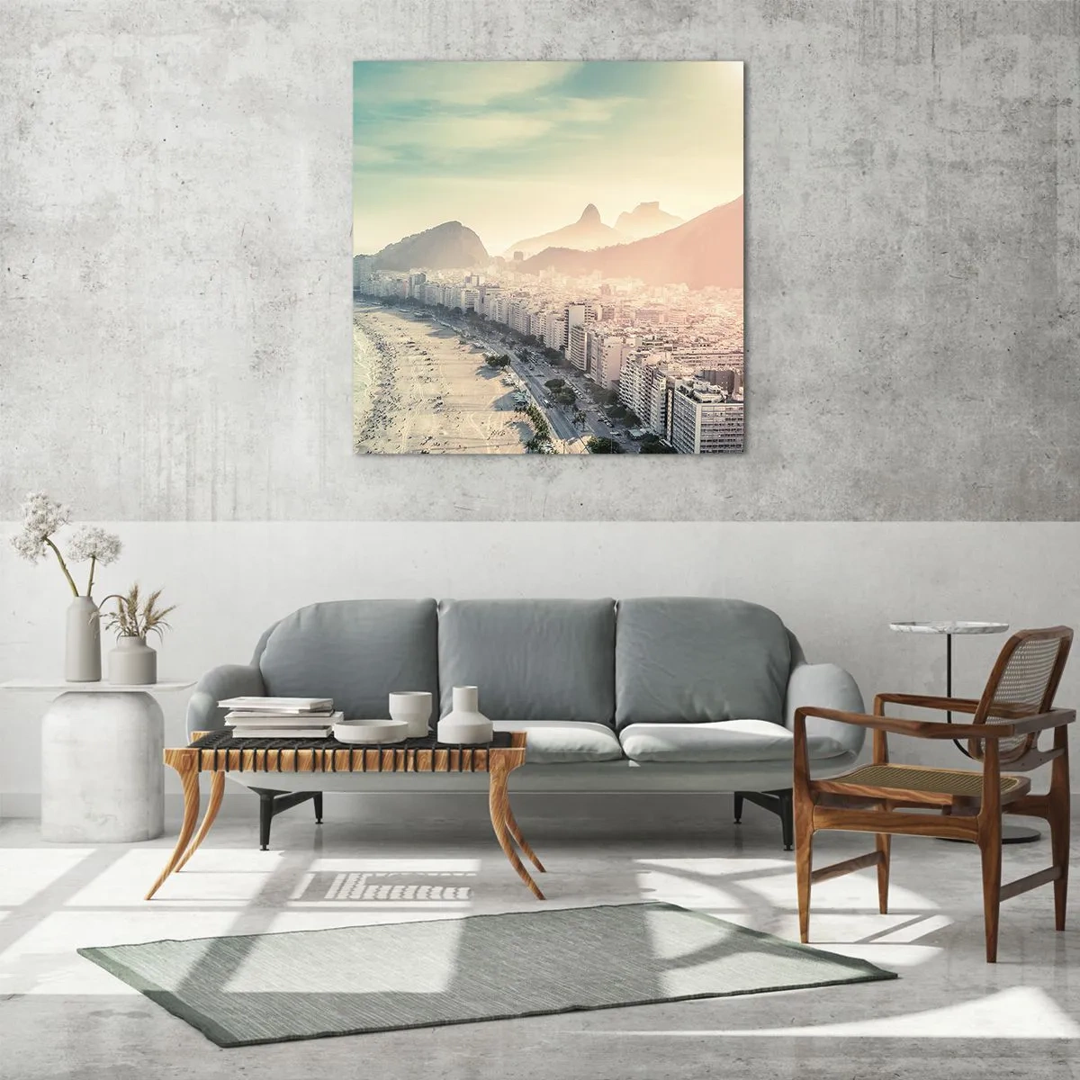 Cuadro sobre vidrio - Impresiones sobre Vidrio - Vacaciones perpetuas en Río - 50x50 cm