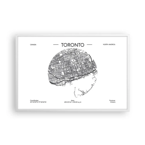 Póster en marco blanco - Anatomía de Toronto - 91x61 cm