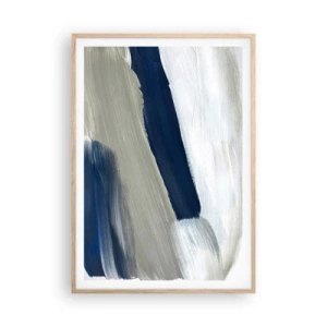 Póster en marco roble claro - Encuentro con el blanco - 70x100 cm