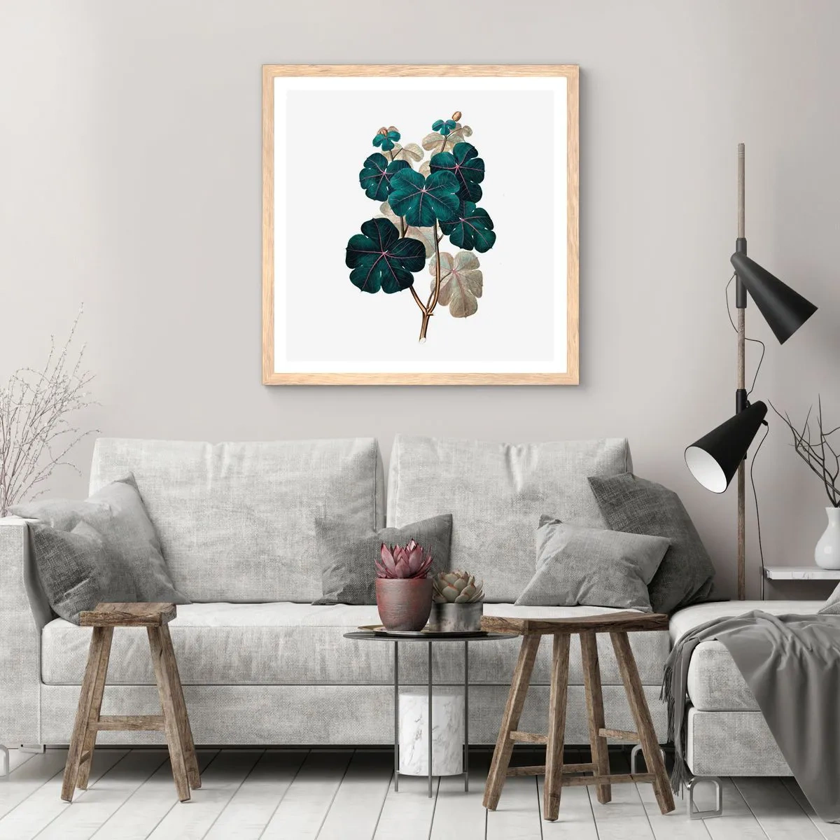 Póster en marco roble claro - De un viejo herbario - 60x60 cm