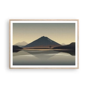 Póster en marco roble claro - Reflejo de espejo - 100x70 cm