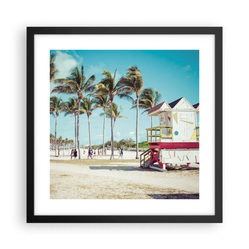 Póster en marco negro - Un hermoso día por delante - 40x40 cm