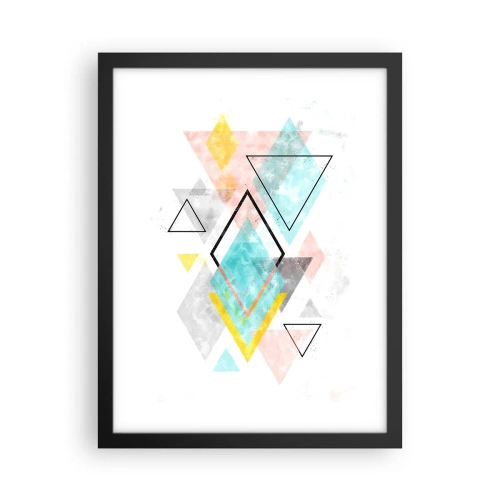Póster en marco negro - Un juego geométrico - 30x40 cm