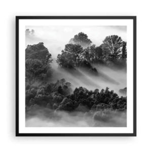 Póster en marco negro - Levantarse del sueño - 60x60 cm