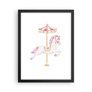 Póster en marco negro - Partió al galope - 30x40 cm