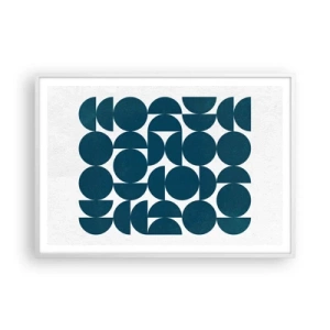 Póster en marco blanco - Círculos y semicírculos - 100x70 cm