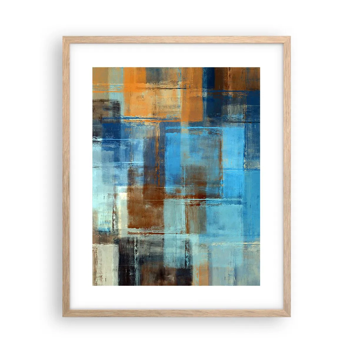 Póster en marco roble claro - A través del velo azul - 40x50 cm