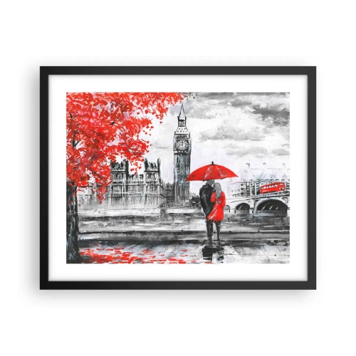 Póster en marco negro - Londres enamora - 50x40 cm