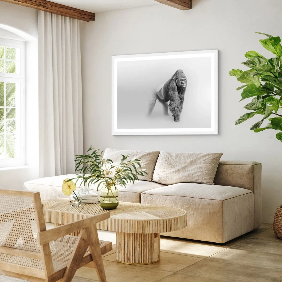 Póster en marco blanco - Confiando en su fuerza - 91x61 cm