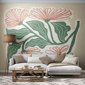 Fotomural Autadhesivo Deluxe Sticker - Folclórico y moderno - bohemia, flores, Minimalismo - 100x70 cm
