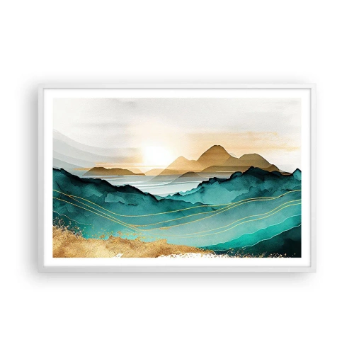 Póster en marco blanco - Al borde de la abstracción - paisaje - 91x61 cm