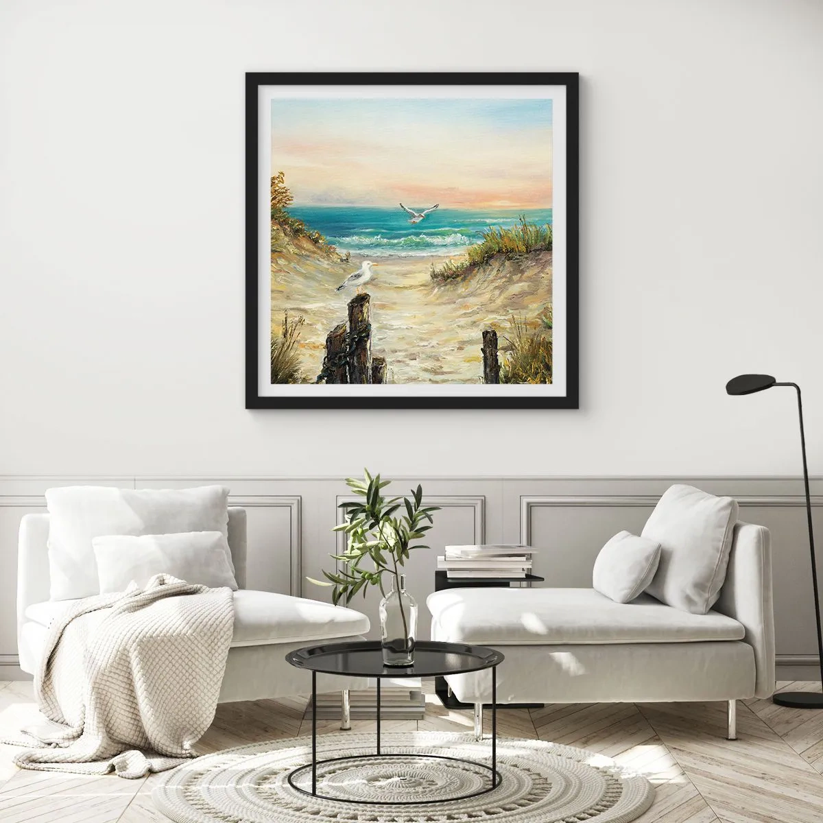 Póster en marco negro - Un retiro ventoso - 30x30 cm