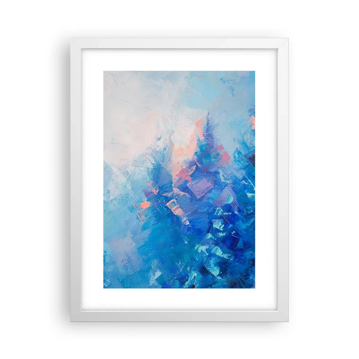 Póster en marco blanco - Abstracción invernal - 30x40 cm