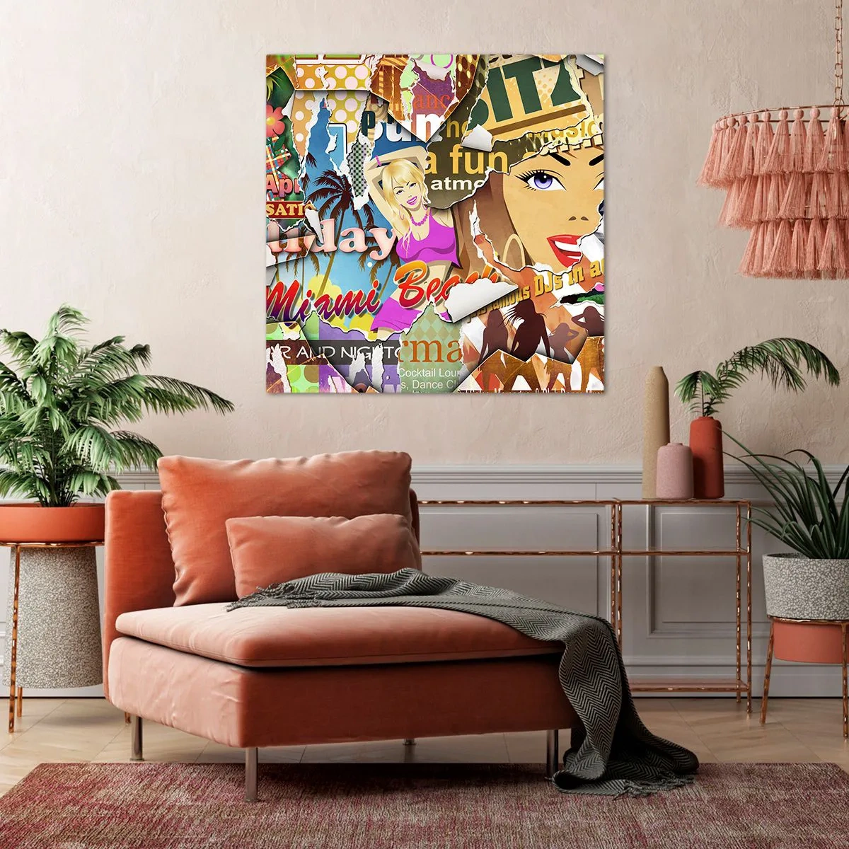 Cuadro sobre lienzo - Impresión de Imagen - Recuerdos de las vacaciones - 40x40 cm