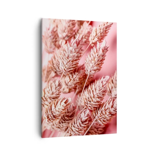 Cuadro sobre lienzo - Impresión de Imagen - Primer plano de las orejas teñidas de rosa. - 50x70cm - Estructura floral en rosa - Decoración de pared moderna para salón y dormitorio ARTTOR