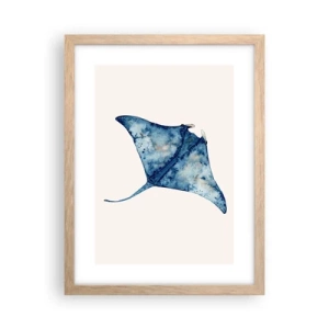 Póster en marco roble claro - La vida en azul - 30x40 cm