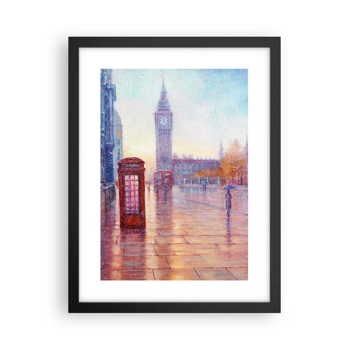 Póster en marco negro - Un día de otoño en Londres - 30x40 cm