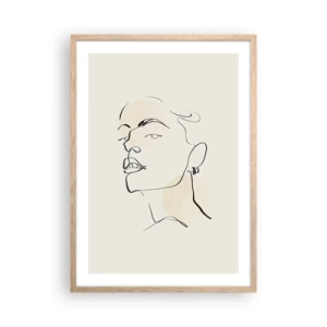 Póster en marco roble claro - Una mirada orgullosa - 50x70 cm