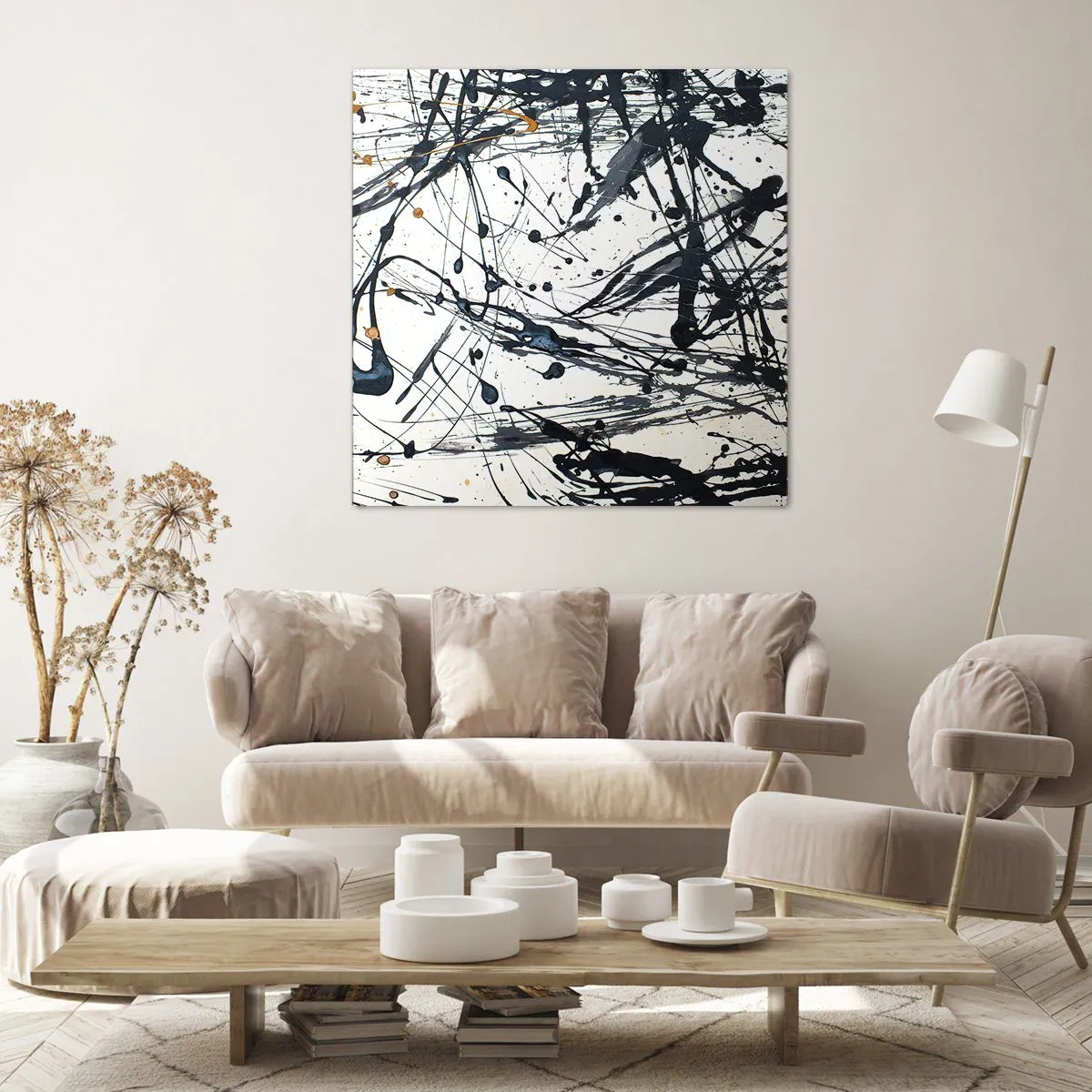 Cuadro sobre lienzo - Impresión de Imagen - Abstracción expresionista - 70x70 cm