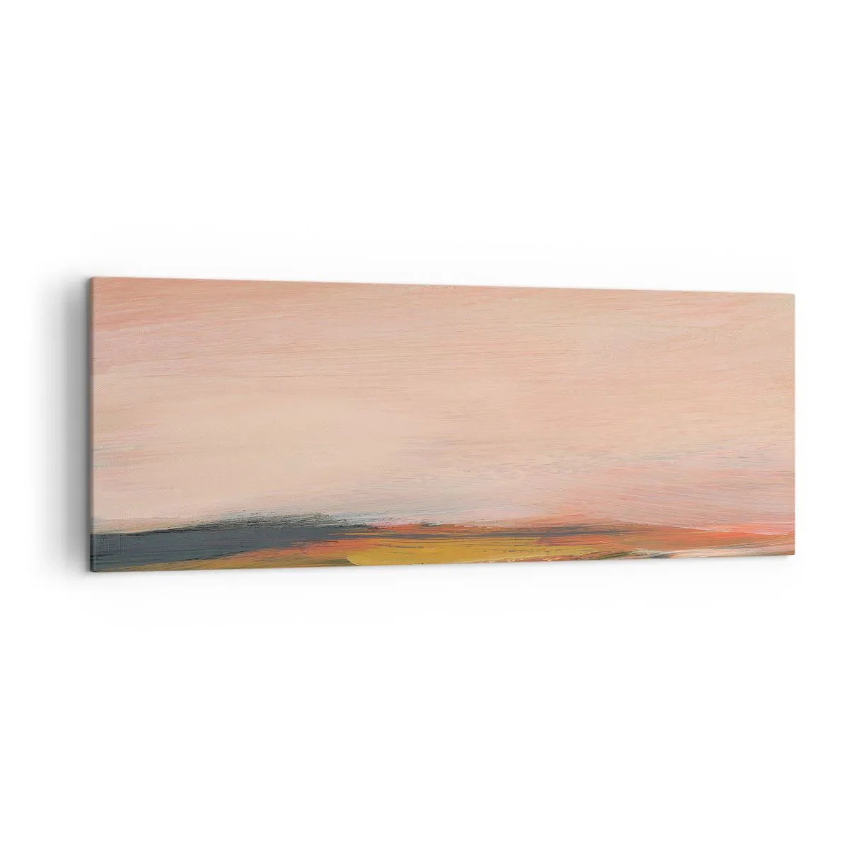 Cuadro sobre lienzo - Impresión de Imagen - Un paisaje en tonos rosa y dorado. - 140x50cm - En tono rosa - Decoración de pared moderna para salón y dormitorio ARTTOR