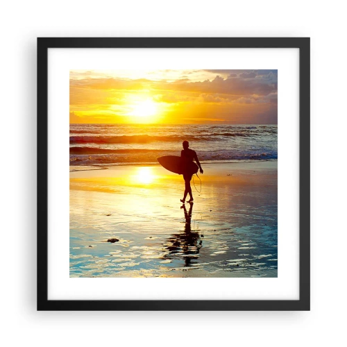 Póster en marco negro - El regreso del guerrero - 40x40 cm