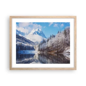 Póster en marco roble claro - Guardia de nieve - 50x40 cm