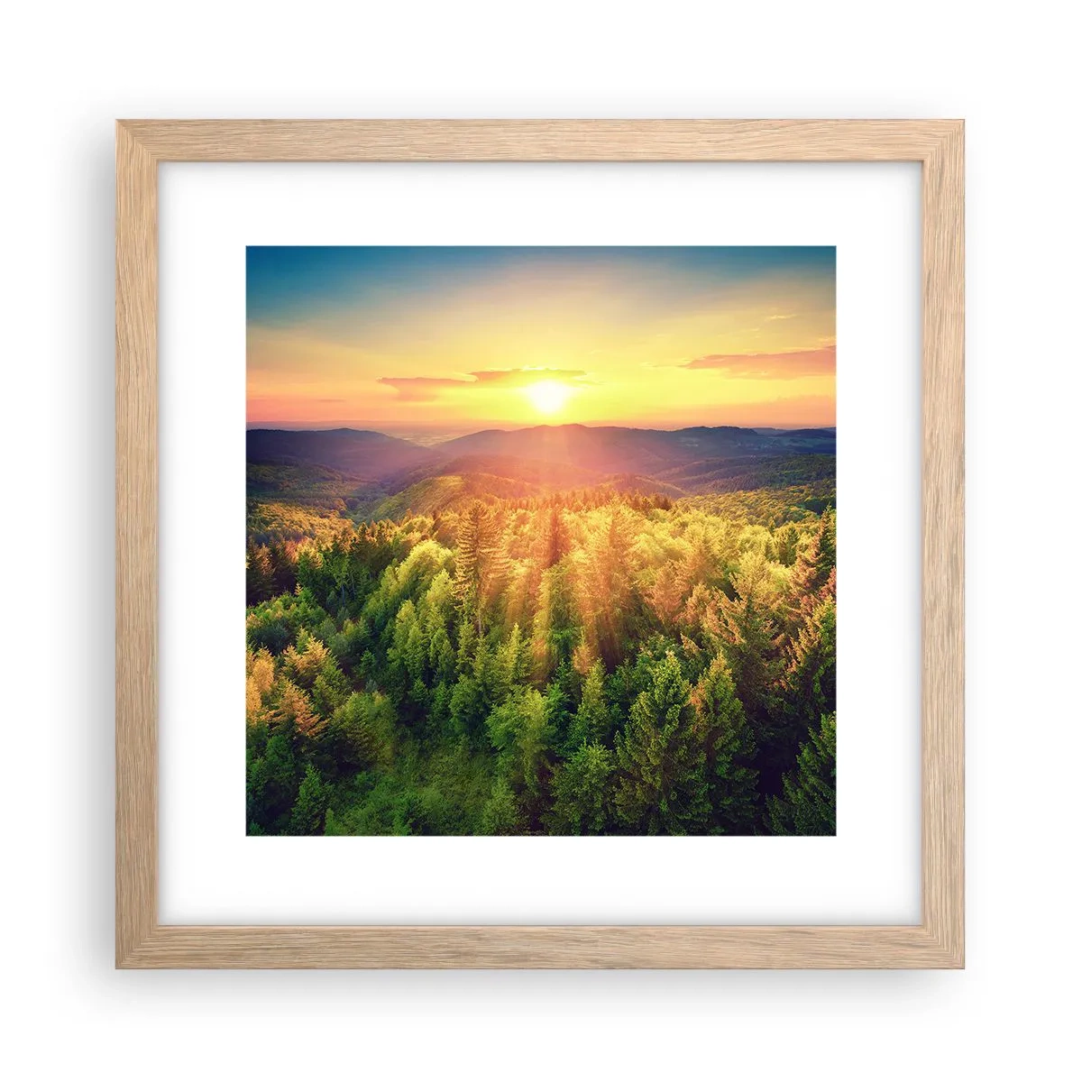 Póster en marco roble claro - Desde lo alto - 30x30 cm