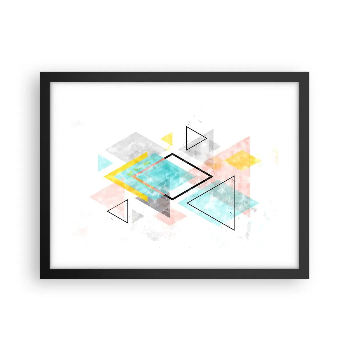 Póster en marco negro - Un juego geométrico - 40x30 cm