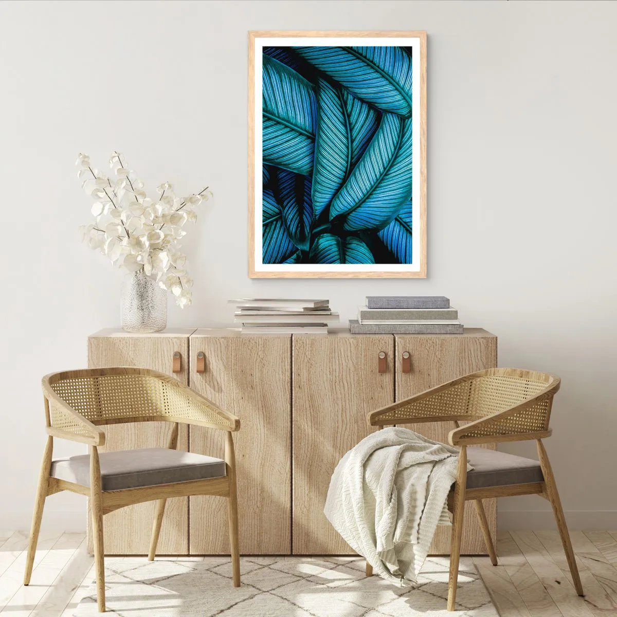 Póster en marco roble claro - Líneas de vida - 70x100 cm