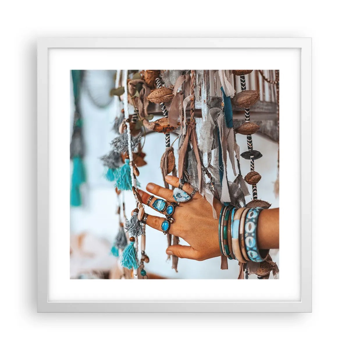 Póster en marco blanco - Tesoros locales - 40x40 cm