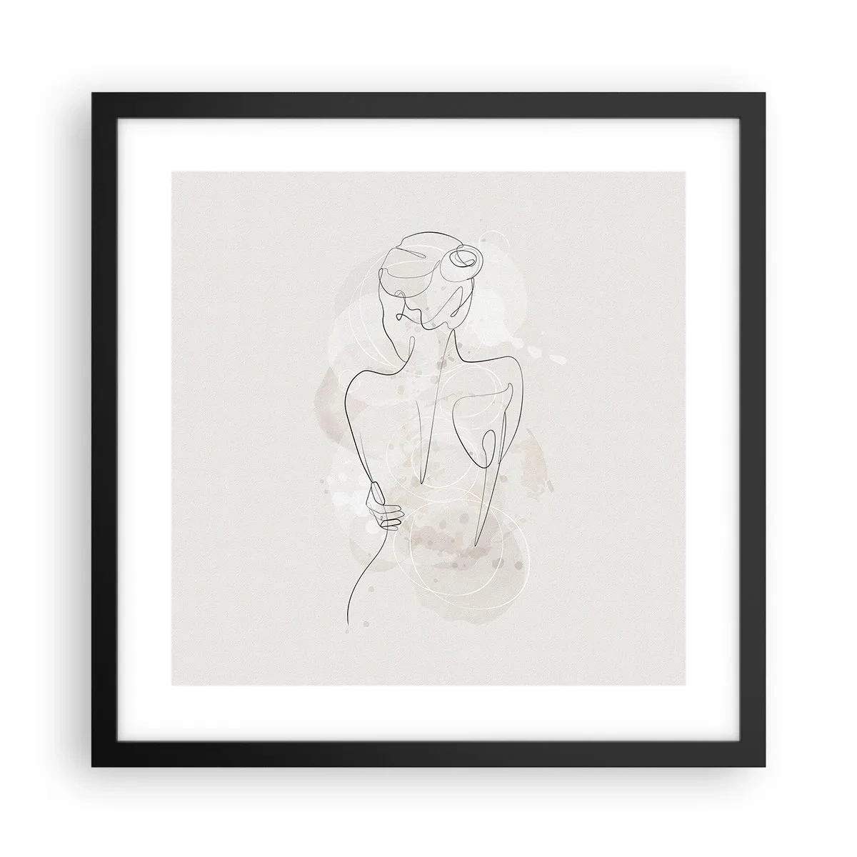 Póster en marco negro - Como un cuerpo sensible - 40x40 cm