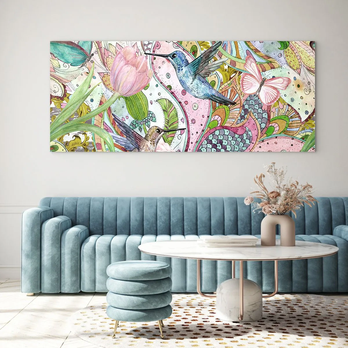 Cuadro sobre vidrio - Impresiones sobre Vidrio - Enredado en las vides - 100x40 cm