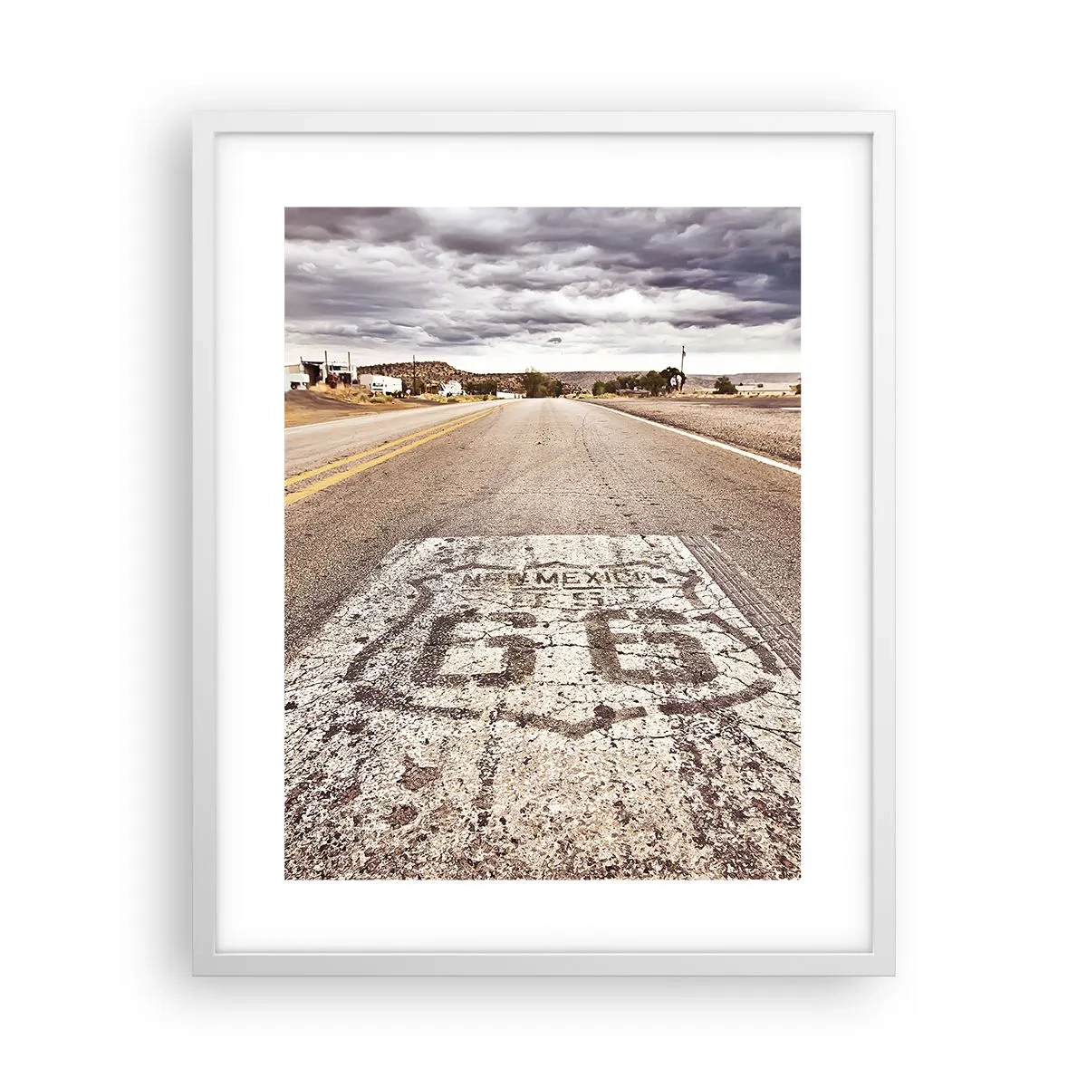 Póster en marco blanco - Mother Road: una leyenda americana - 40x50 cm