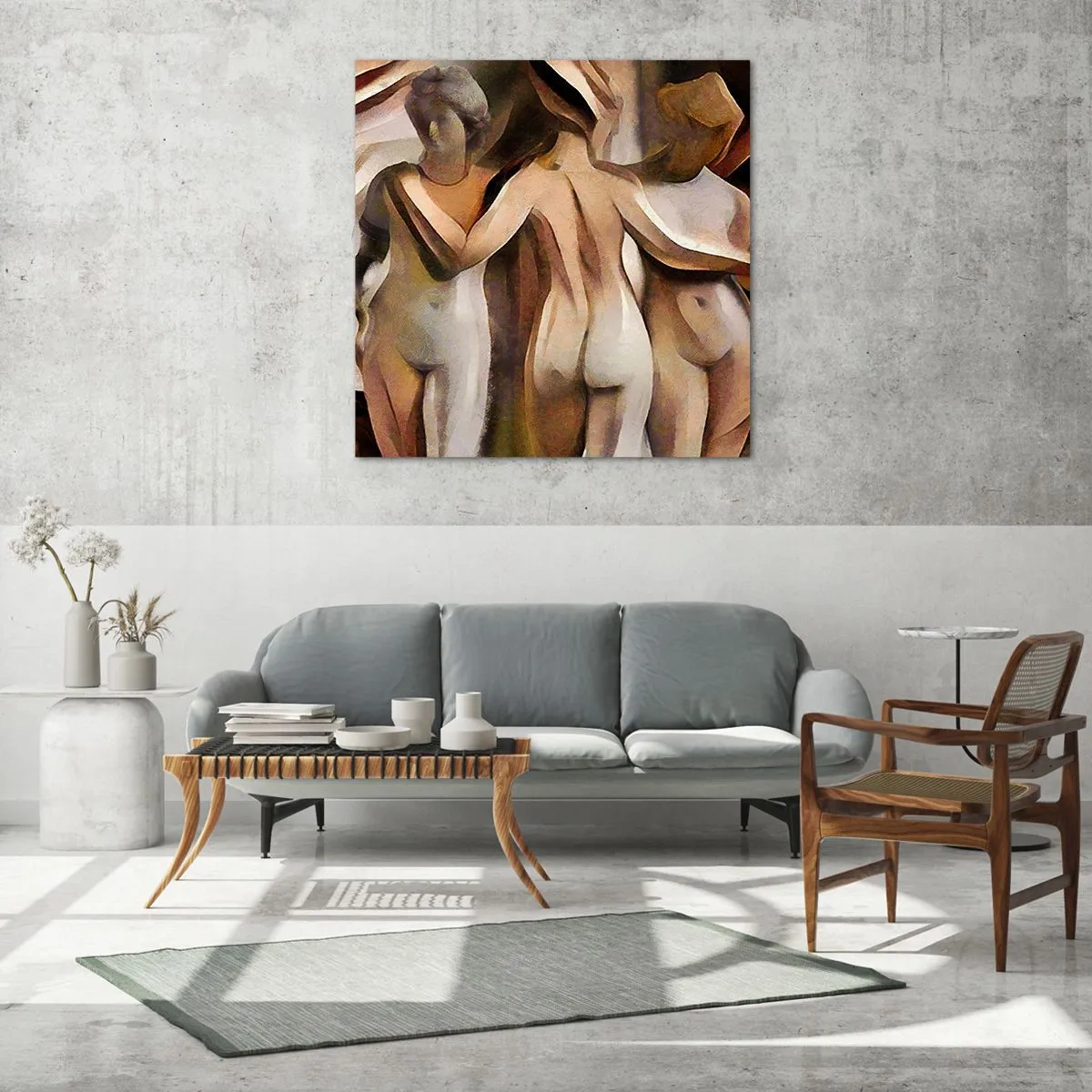 Cuadro sobre vidrio - Impresiones sobre Vidrio - Las tres Gracias 2.0 - 70x70 cm