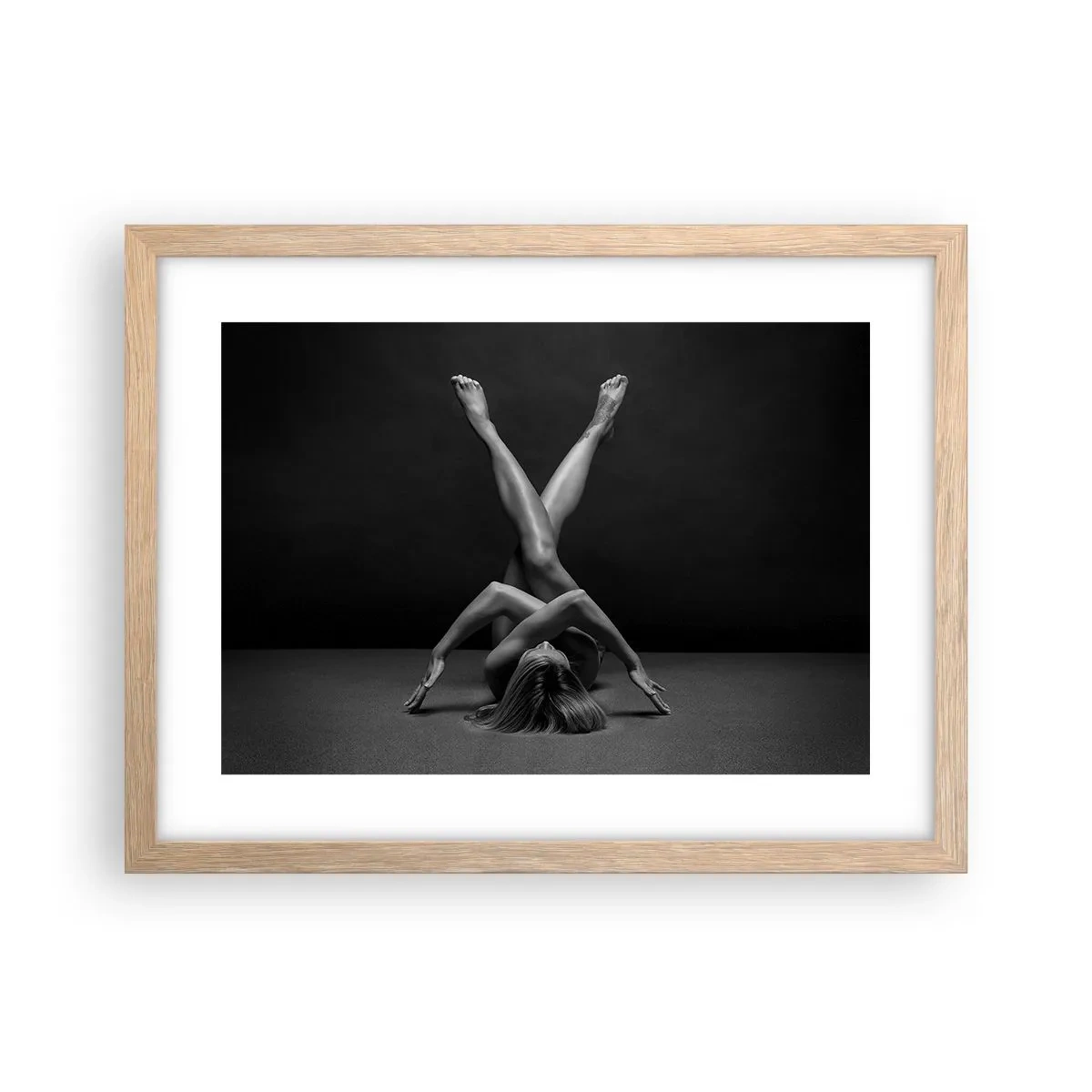 Póster en marco roble claro - Geometría al desnudo - 40x30 cm