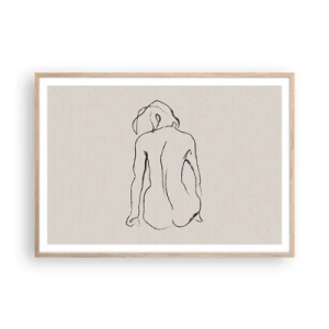 Póster en marco roble claro - Esbozos de una espalada - 100x70 cm