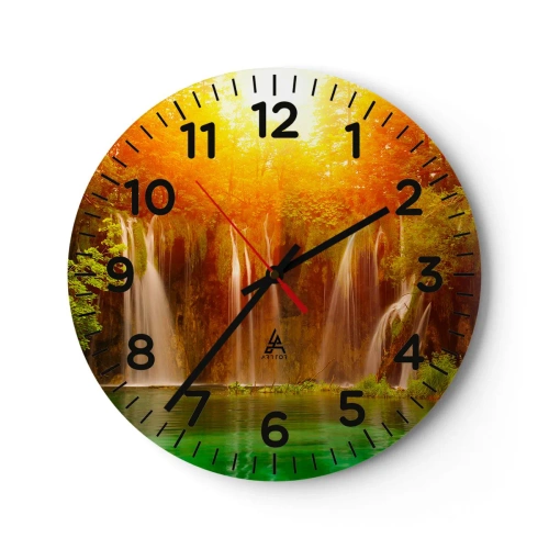 Reloj de pared - Reloj de vidrio - Sol y sombra - 40x40 cm
