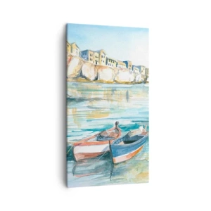 Cuadro sobre lienzo - Impresión de Imagen - Paisaje en azul - 45x80 cm