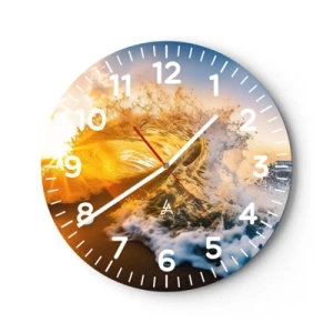 Reloj de pared - Reloj de vidrio - Jugando en la arena - 30x30 cm